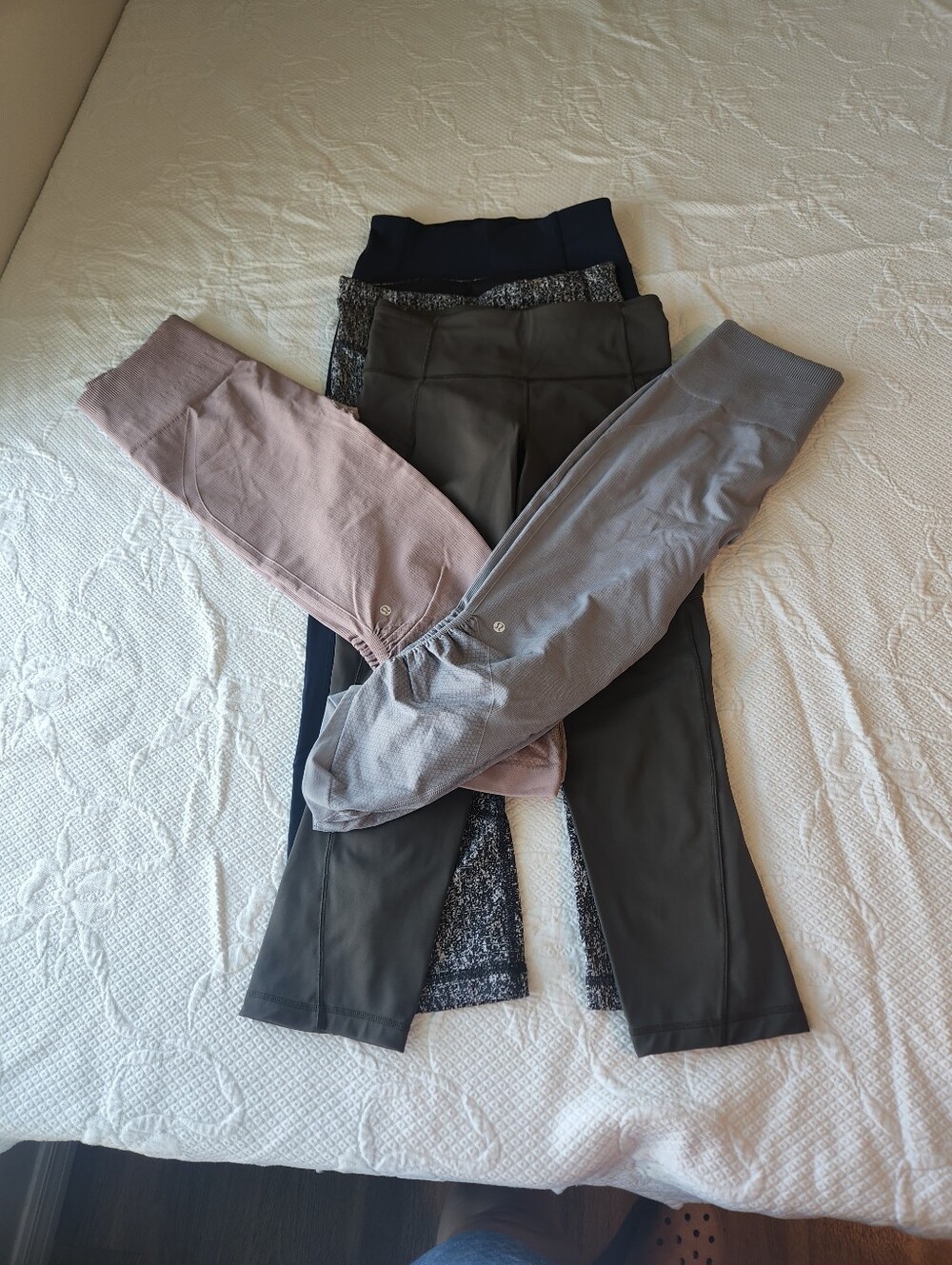 Women’s High-Waist Athletic Leggings - Gray, Mauve, Black Set Bundle